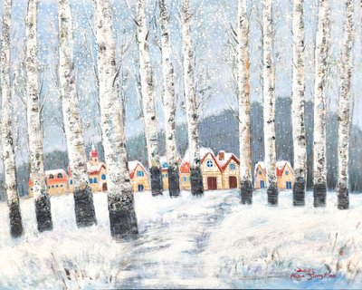 김정희, 자작 - 숲 너머의 겨울 마을