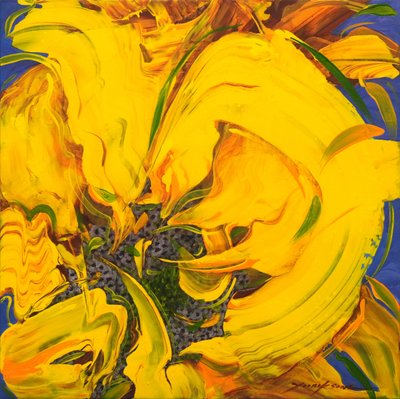 윤옥순, 해바라기 / 열정, 바람에 흔들리다