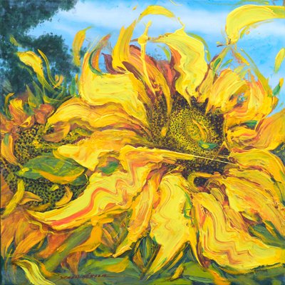 윤옥순, 해바라기 / 열정 바람에 흔들리다