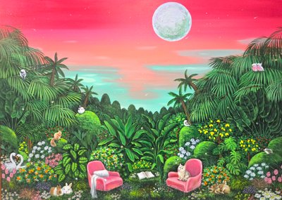 썬키, A pink chair garden