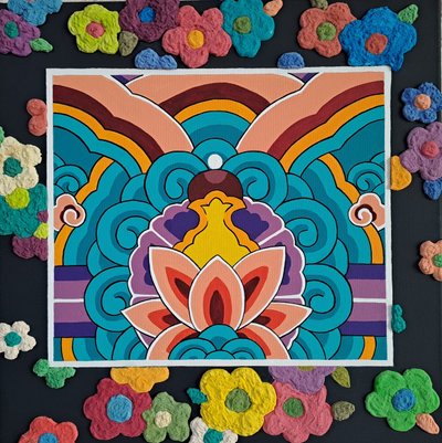 냥갱, 단청 꽃길