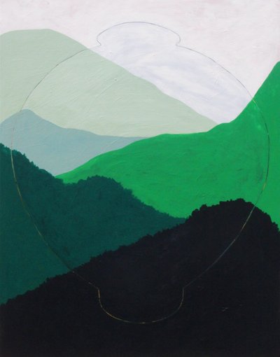 김선정, the green - 산과 달항아리1