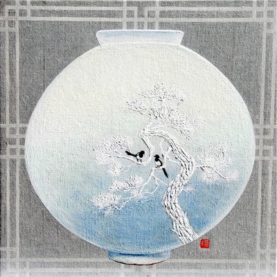 장미희, 그리움105(달빛품은 소나무)