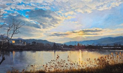 이광례, 강 위, 아침