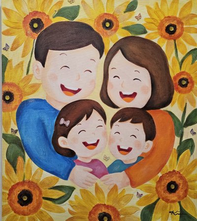 김보연, 해바라기처럼 환한 가족