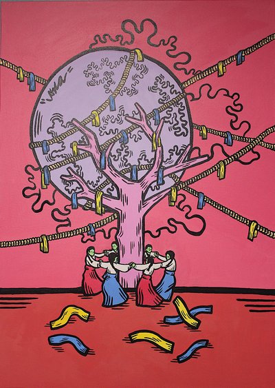 "LASLOV", 당산나무와 달맞이 춤