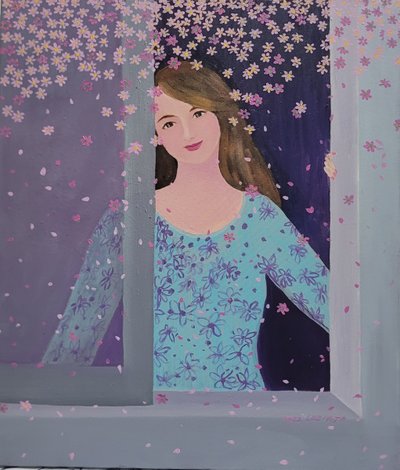 이애자, 꽃비가 내리네.(4월 이야기)