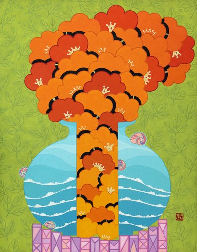 김혜정, 모란화병도