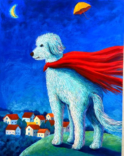 문연화, 달과 우산이 있는 산위에서