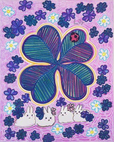 이정이, 몽실한 토끼들과 네잎클로버_Soft Rabbits & Clover