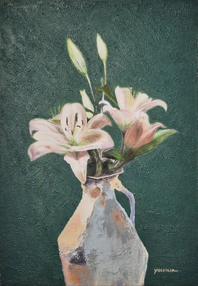 김연욱, 회색 화병과 꽃