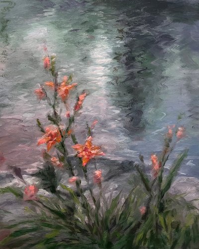 김규찬, 온천천과 원추리 Oncheoncheon Orange Daylily